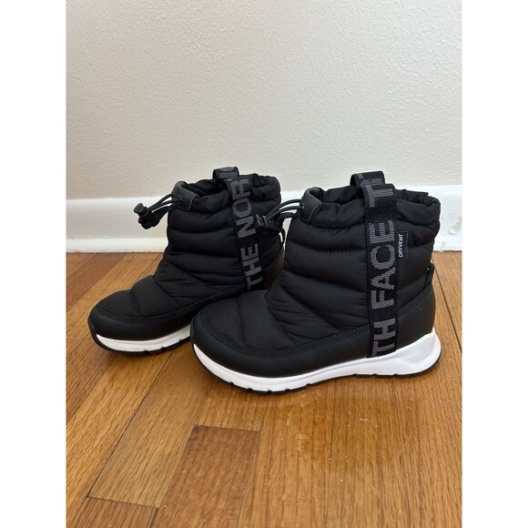 The North Face Boots Youth 2 ThermoBall Pull On Snow Waterproof Black Ankle Top - Picture 1 of 6